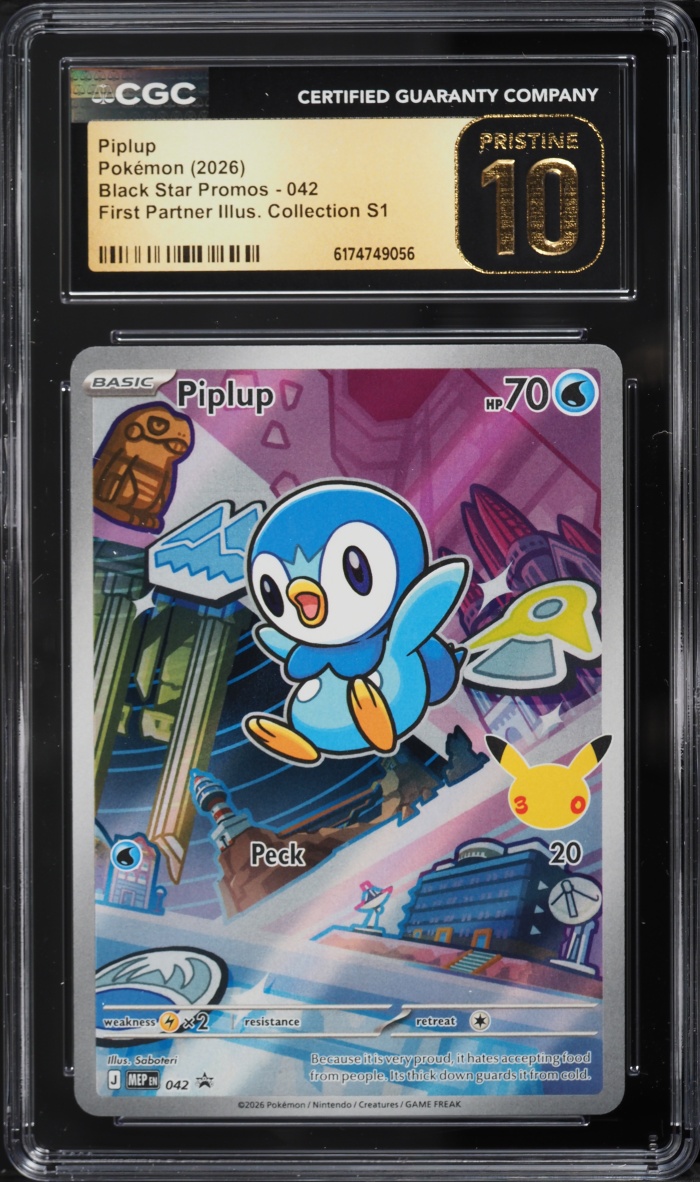 2026 #42 Piplup CGC 10 Pokemon Mega Promo First Partner Illustration S1 Full Art