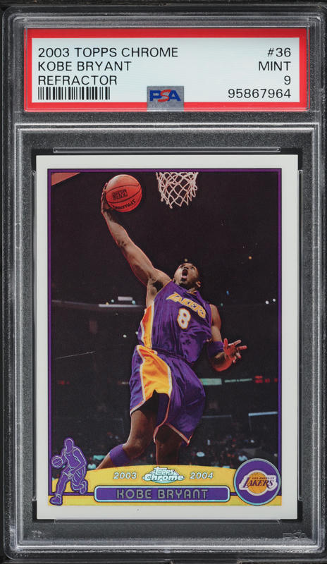 2001 Topps Chrome Refractor Kobe Bryant #50 PSA 9 MINT on