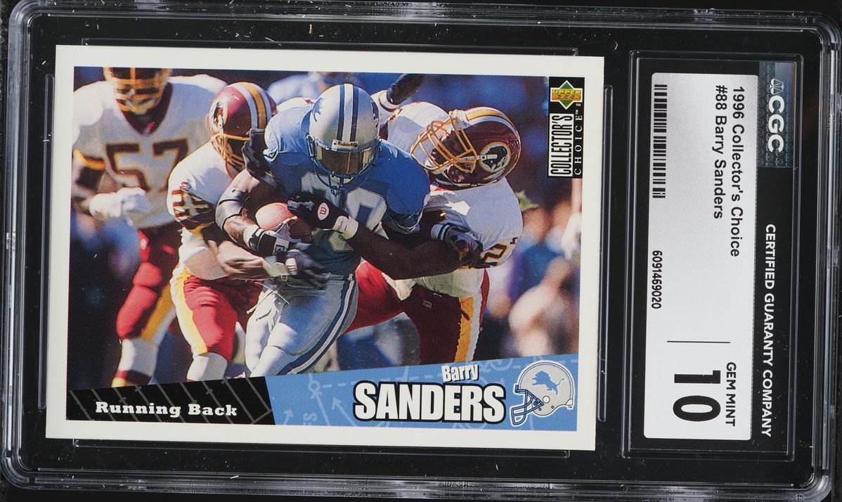 1996 Collector's Choice Football Barry Sanders #88 CGC 10 GEM MINT