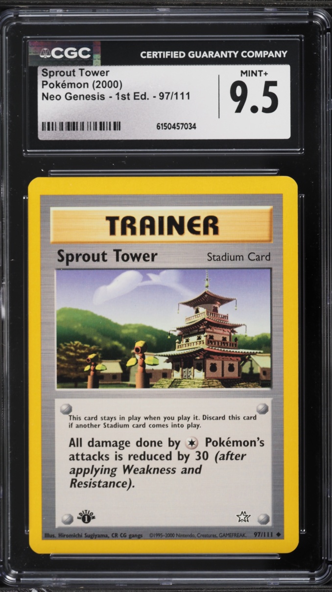 2000 Pokemon Neo Genesis 1st Edition Sprout Tower #97 CGC 9.5 MINT+