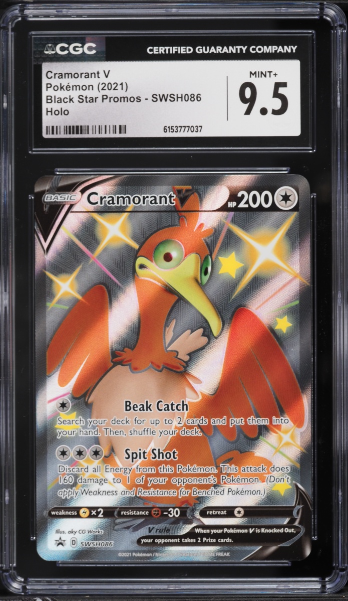 2021 Pokemon Sword & Shield Promo Shining Fates Full Art Cramorant V #SWSH086 CGC 9.5 MINT+