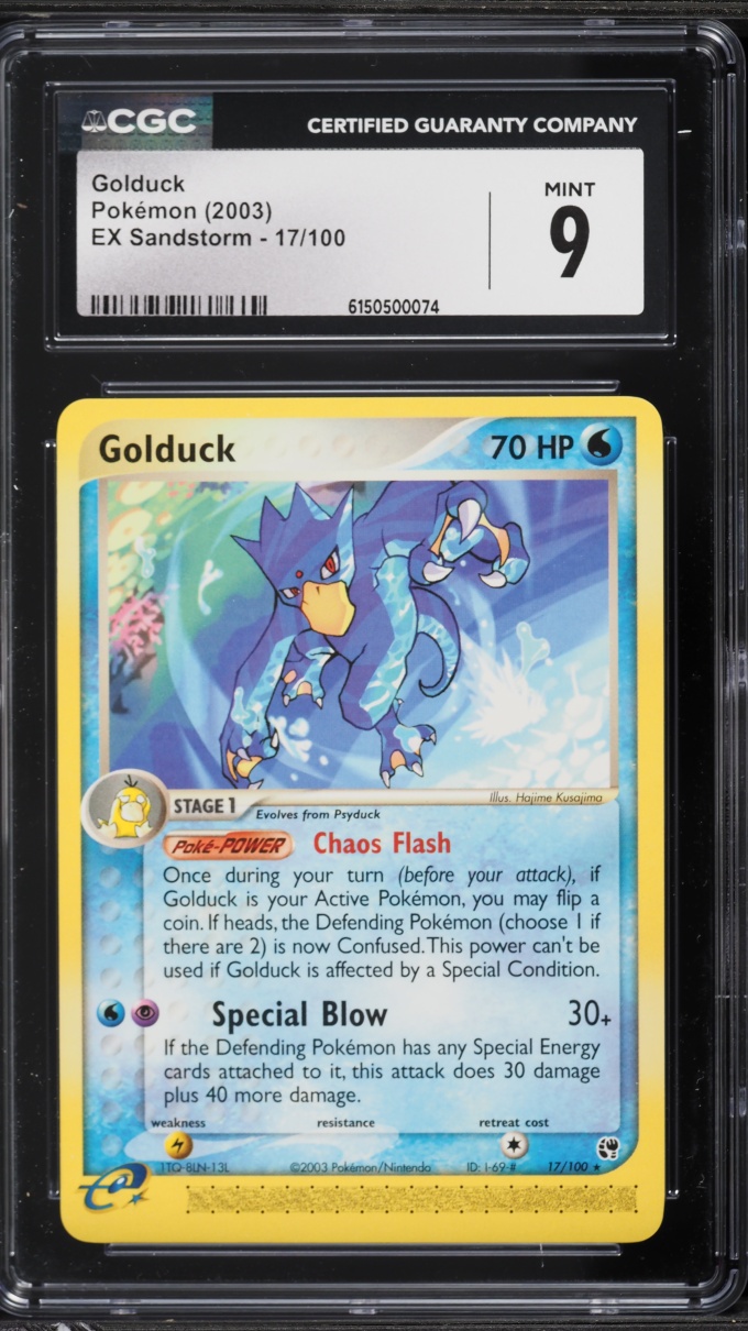 2003 Pokemon EX Sandstorm Golduck #17 CGC 9 MINT