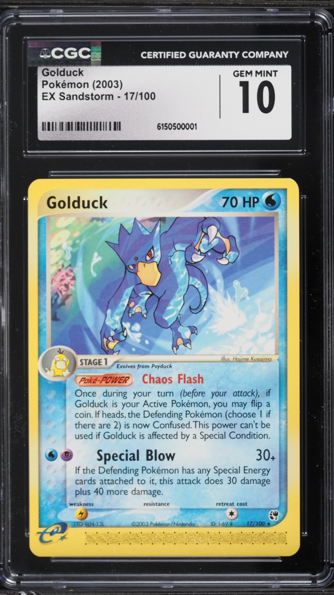2003 Pokemon EX Sandstorm Golduck #17 CGC 10 GEM MINT