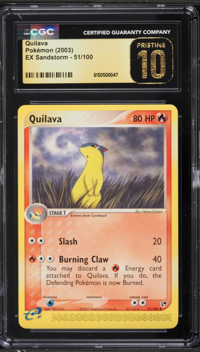2003 Pokemon EX Sandstorm Quilava #51 CGC 10 PRISTINE