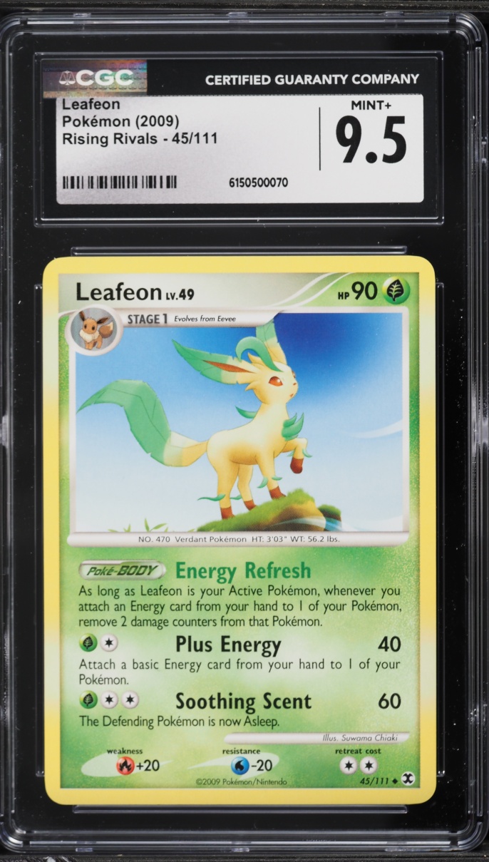 2009 Pokemon Platinum Rising Rivals Leafeon #45 CGC 9.5 MINT+
