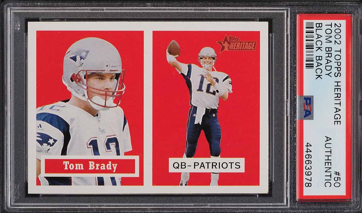 2002 Topps Heritage Black Back Tom Brady #50 PSA AUTH