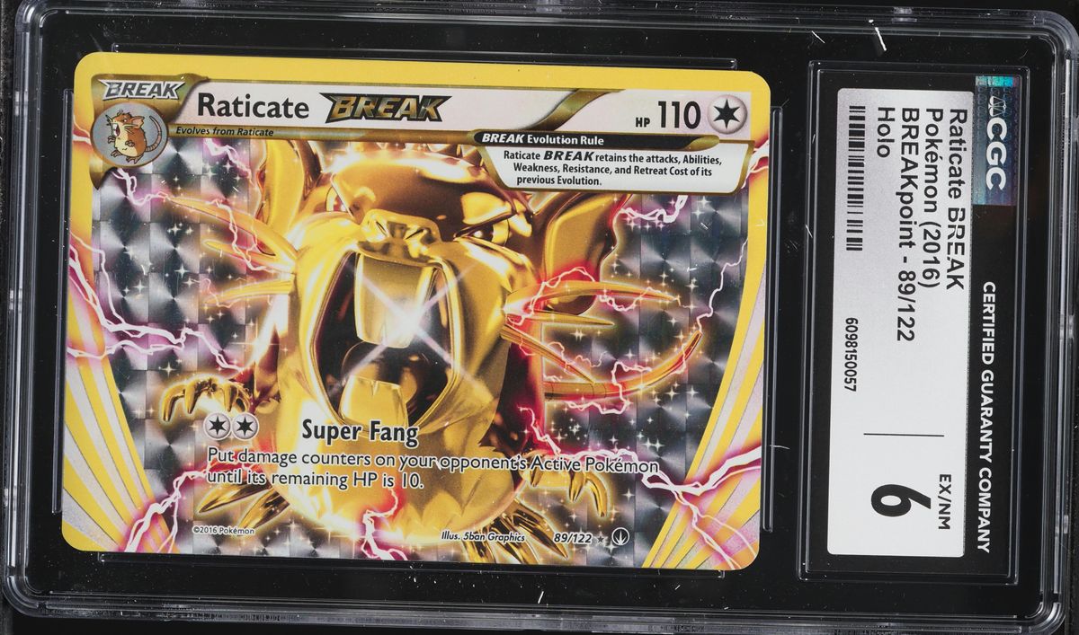 2016 Pokemon XY Breakpoint Alt Art Raticate BREAK #89 CGC 6 EXMT