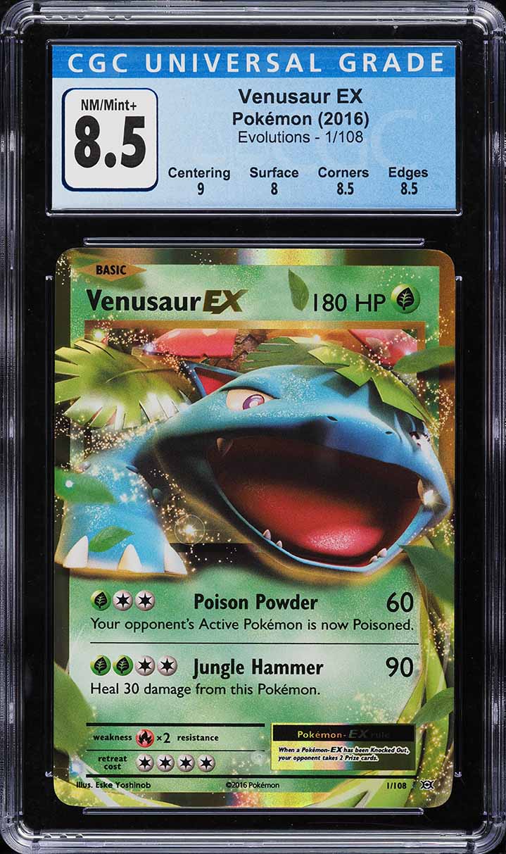 2016 Pokemon XY Evolutions Venusaur EX #1 CGC 8.5 NM-MT+