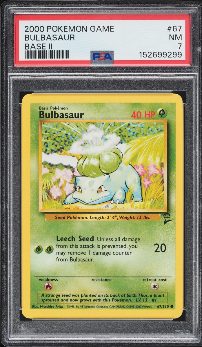 2000 Pokemon Base Set 2 Bulbasaur #67 PSA 7 NRMT
