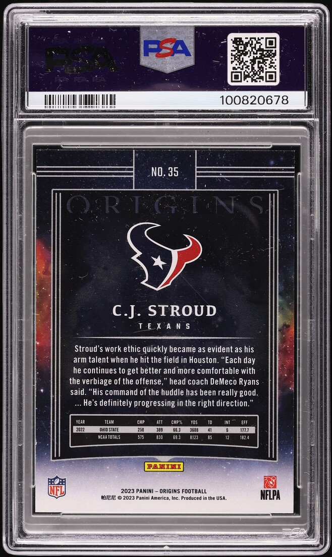 2023 Panini Origins C.J. Stroud ROOKIE #35 PSA 6 EXMT