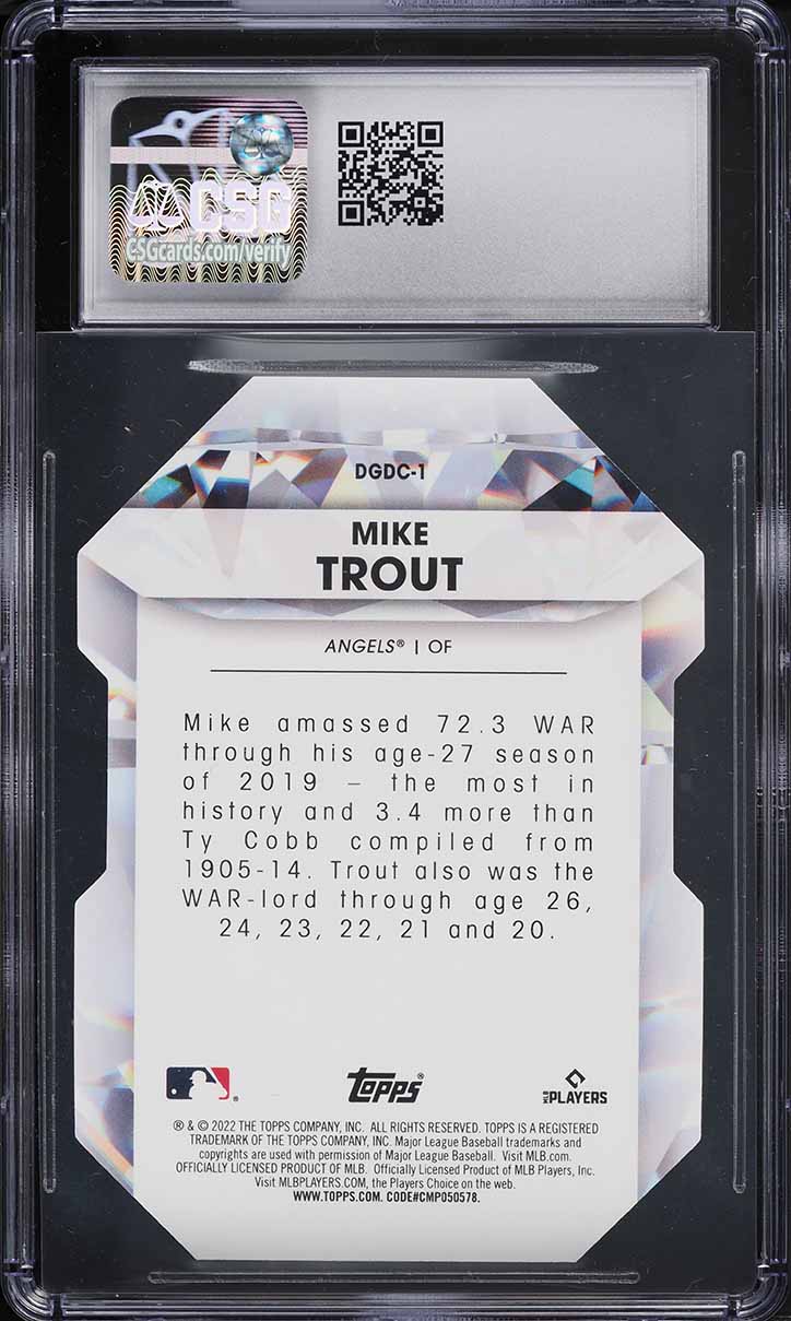 2022 Topps Diamond Greats Die-Cuts Mike Trout #DGDC-1 CSG 9 MINT