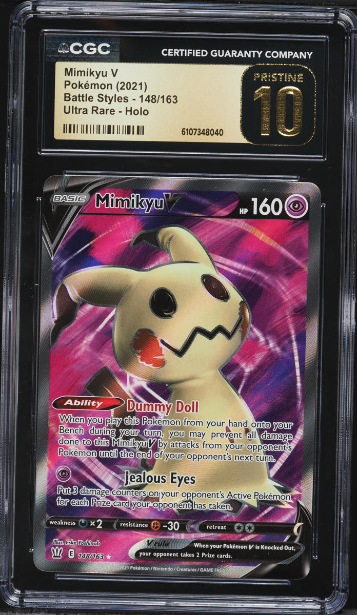 2021 Pokemon Sword & Shield Battle Styles Full Art Mimikyu V #148 CGC 10 PRISTINE