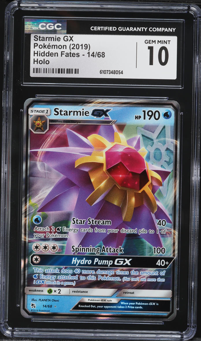 2019 Pokemon Sun & Moon Hidden Fates Starmie GX #14 CGC 10 GEM MINT