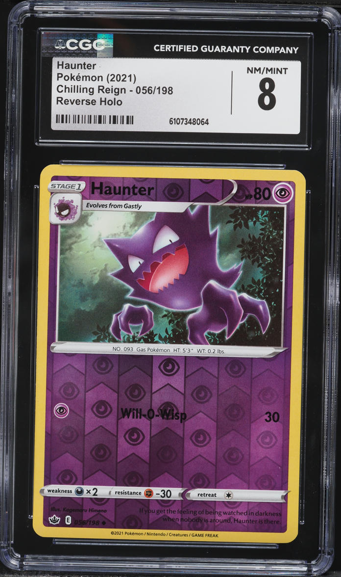 2021 Pokemon Sword & Shield Chilling Reign Reverse Holo Haunter #56 CGC 8 NM-MT