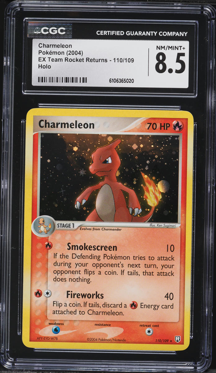 2004 Pokemon EX Team Rocket Returns Holo Charmeleon #110 CGC 8.5 NM-MT+