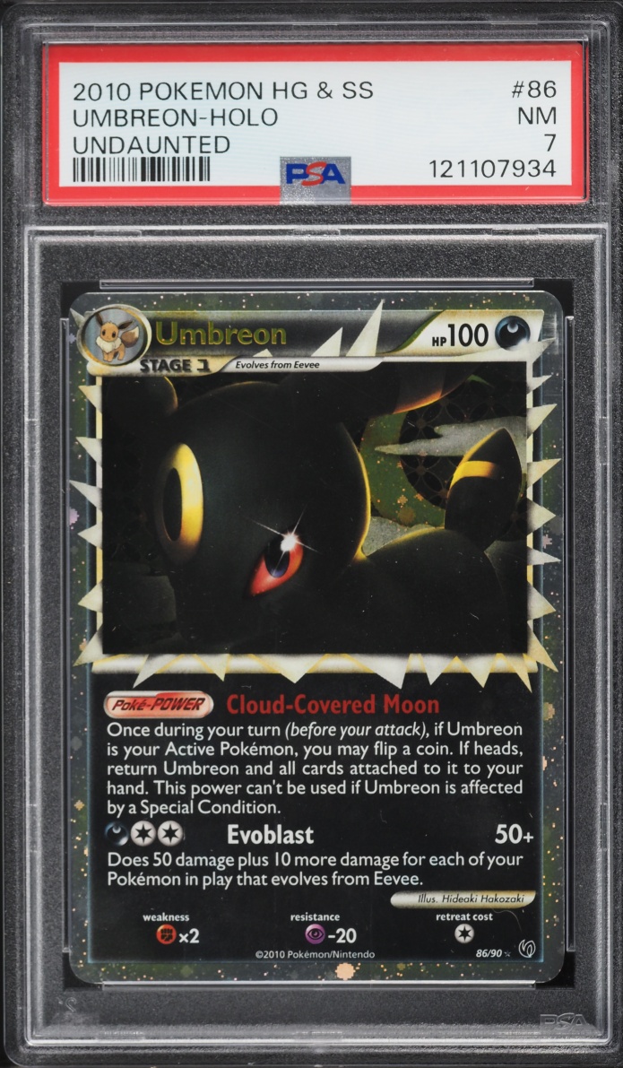 2010 Pokemon HeartGold & SoulSilver Undaunted Holo Umbreon #86 PSA 7 NRMT