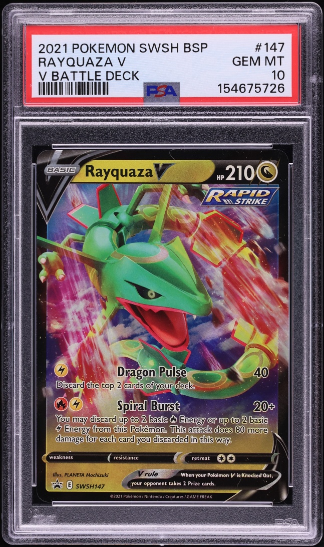 2021 Pokemon Sword & Shield Promo V Battle Deck Rayquaza V #147 PSA 10 GEM MINT