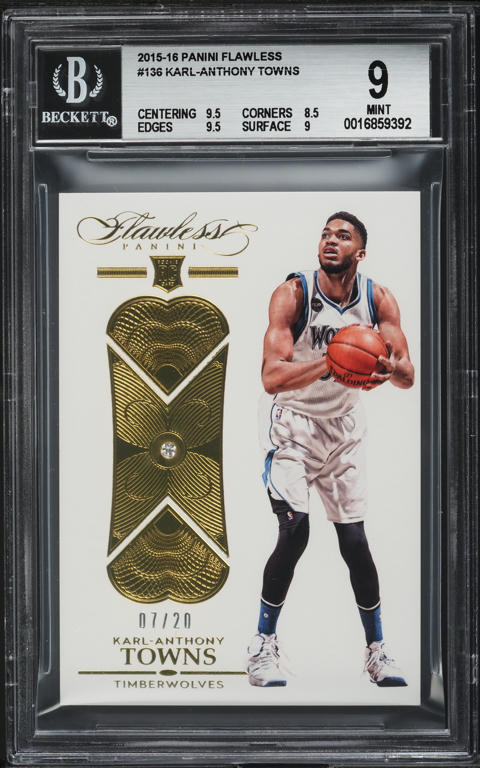 panini FLAWLESS Karl-Anthony Towns 良部 2015 Panini Flawless Diamond Gem Karl-Anthony Towns RC /20 #136