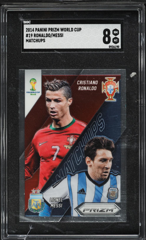 2014 Panini Prizm World Cup Blue Red Wave Cristiano Ronaldo Lionel