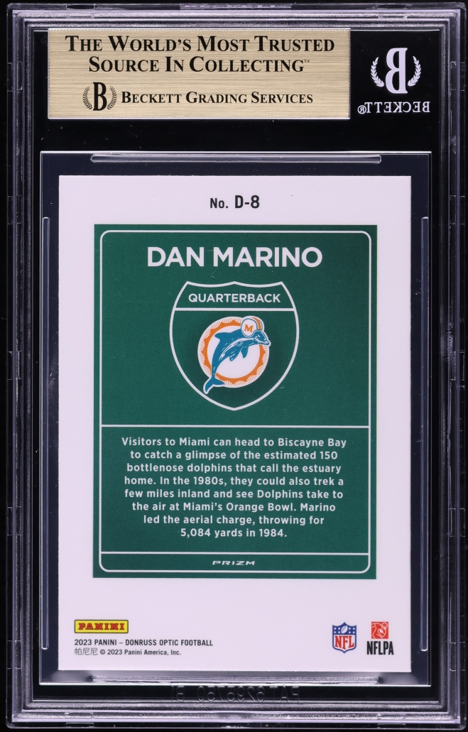 2023 Donruss Optic Downtown Dan Marino #D-8 BGS 10 PRISTINE