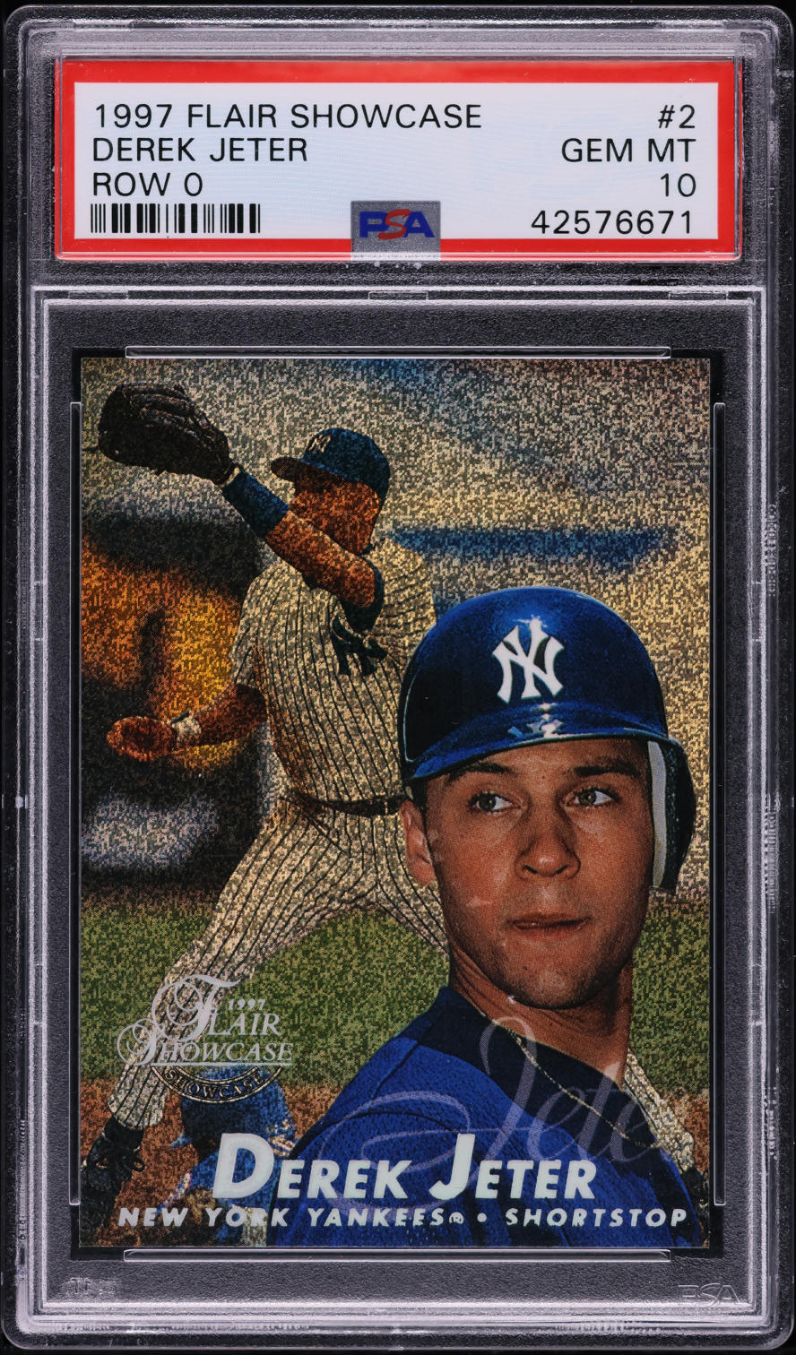 1997 Flair Showcase Row 0 Derek Jeter #2 PSA 10 GEM MINT - Photo 1
