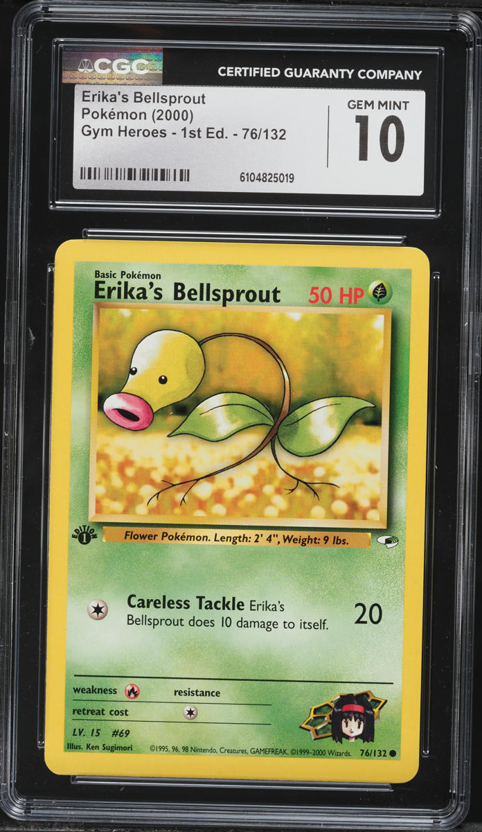 2000 Pokemon Gym Heroes 1st Edition Erika's Bellsprout #76 CGC 10 GEM MINT