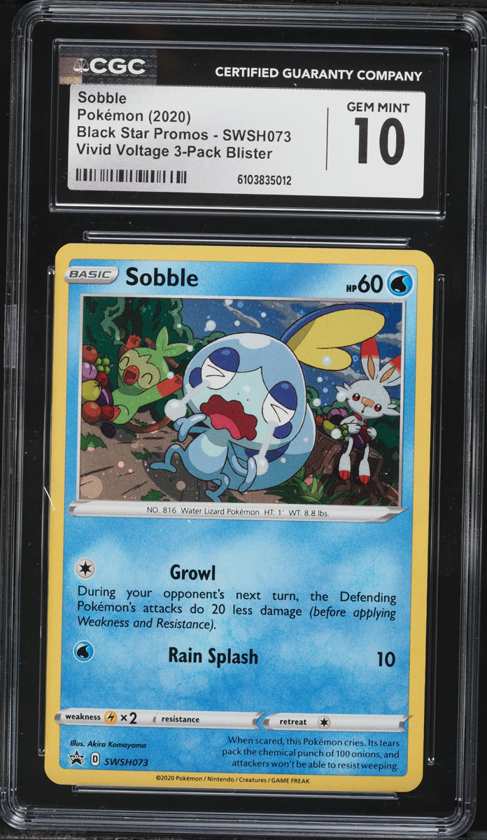 2020 Pokemon Sword & Shield Black Star Promo Vivid Voltage Holo Sobble #SWSH073 CGC 10 GEM MINT