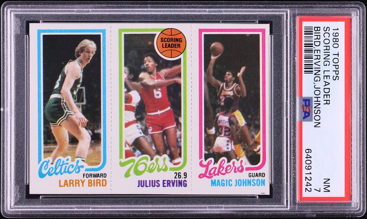 1980 Topps Basketball Larry Bird Julius Erving Magic Johnson ROOKIE PSA 7 NRMT