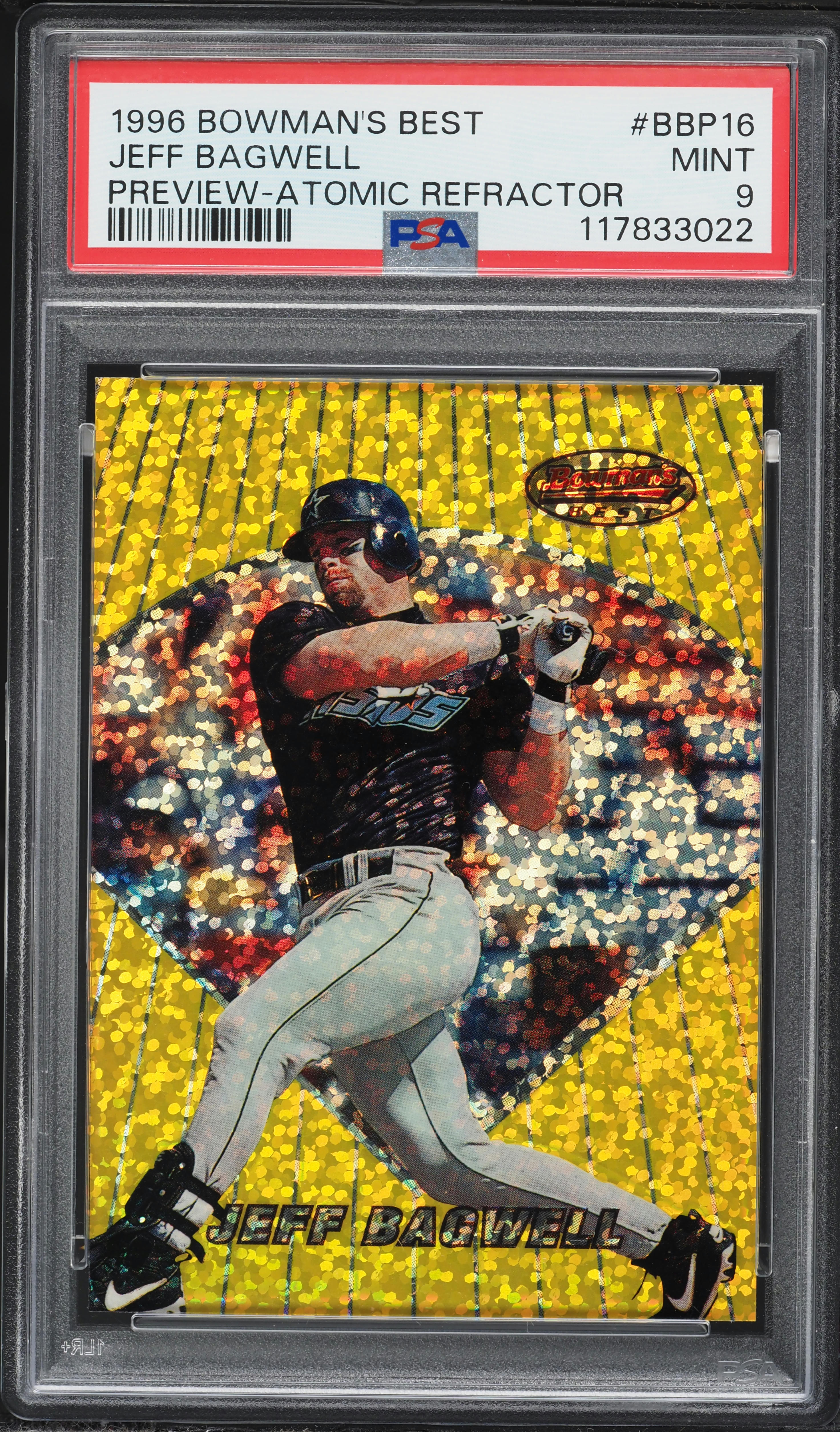 1996 Bowman's Best Preview Atomic Refractor Jeff Bagwell #BBP16