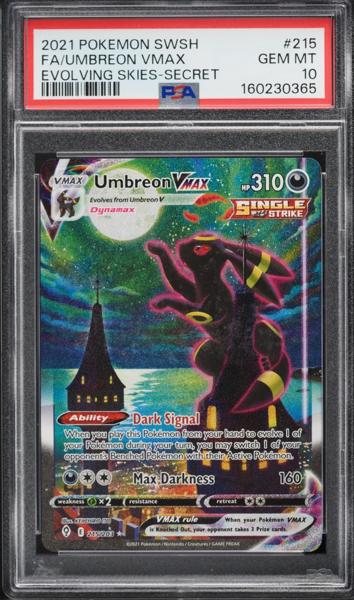 2021 Pokemon Sword & Shield Evolving Skies Alt Art Umbreon VMAX #215 PSA 10 GEM MINT