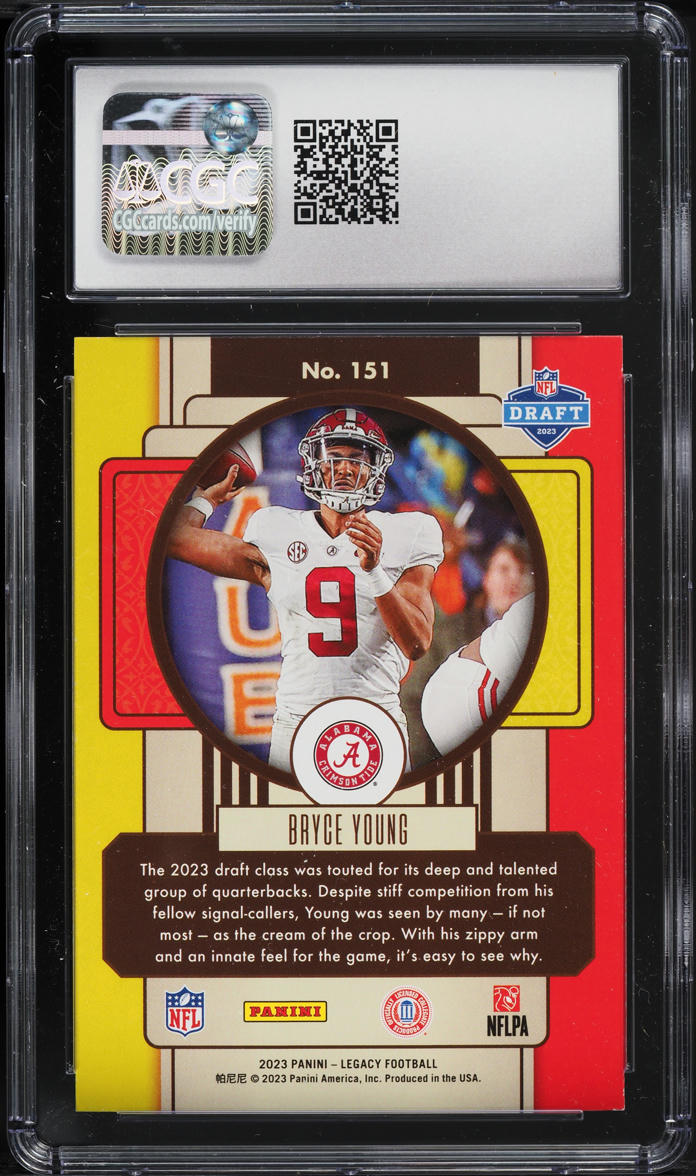 2023 Panini Legacy Bryce Young ROOKIE #151 CGC 9 MINT