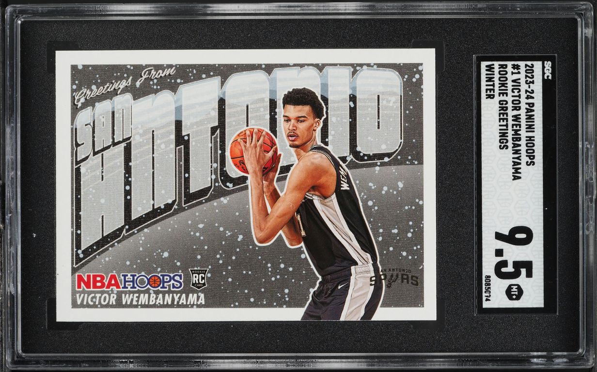 2023 Hoops Winter Greetings Victor Wembanyama ROOKIE #1 CGC 9.5 MINT+
