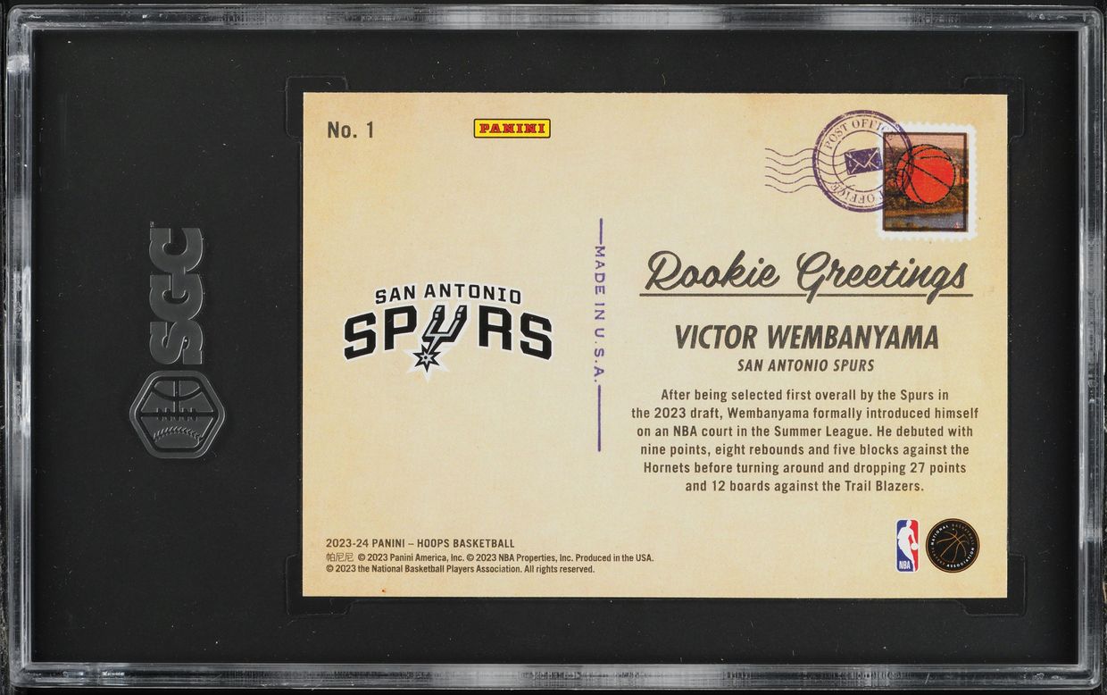 2023 Hoops Winter Greetings Victor Wembanyama ROOKIE #1 CGC 9.5 MINT+