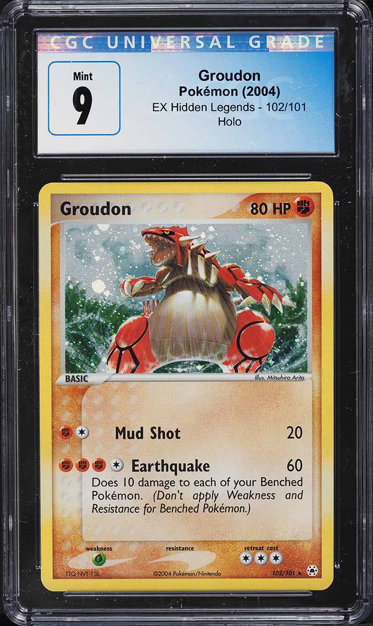 2004 Pokemon EX Hidden Legends Holo Groudon #102 CGC 9 MINT