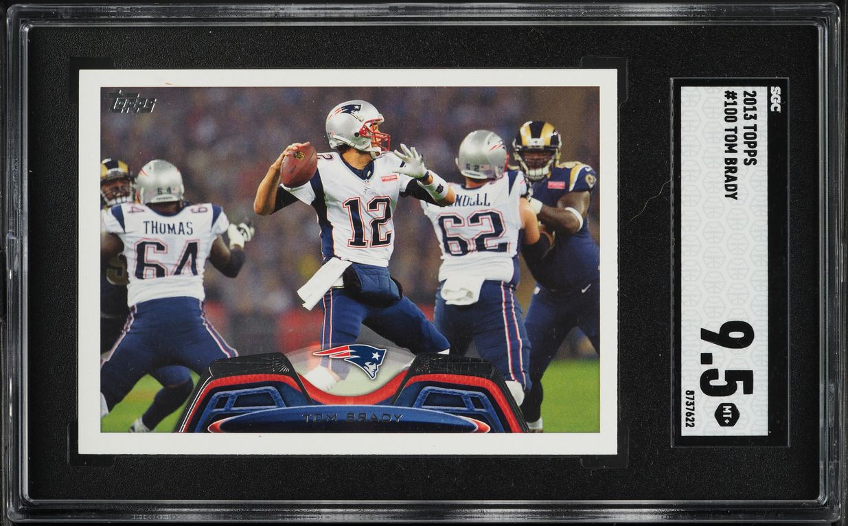 2013 Topps Football Tom Brady #100 SGC 9.5 MINT+