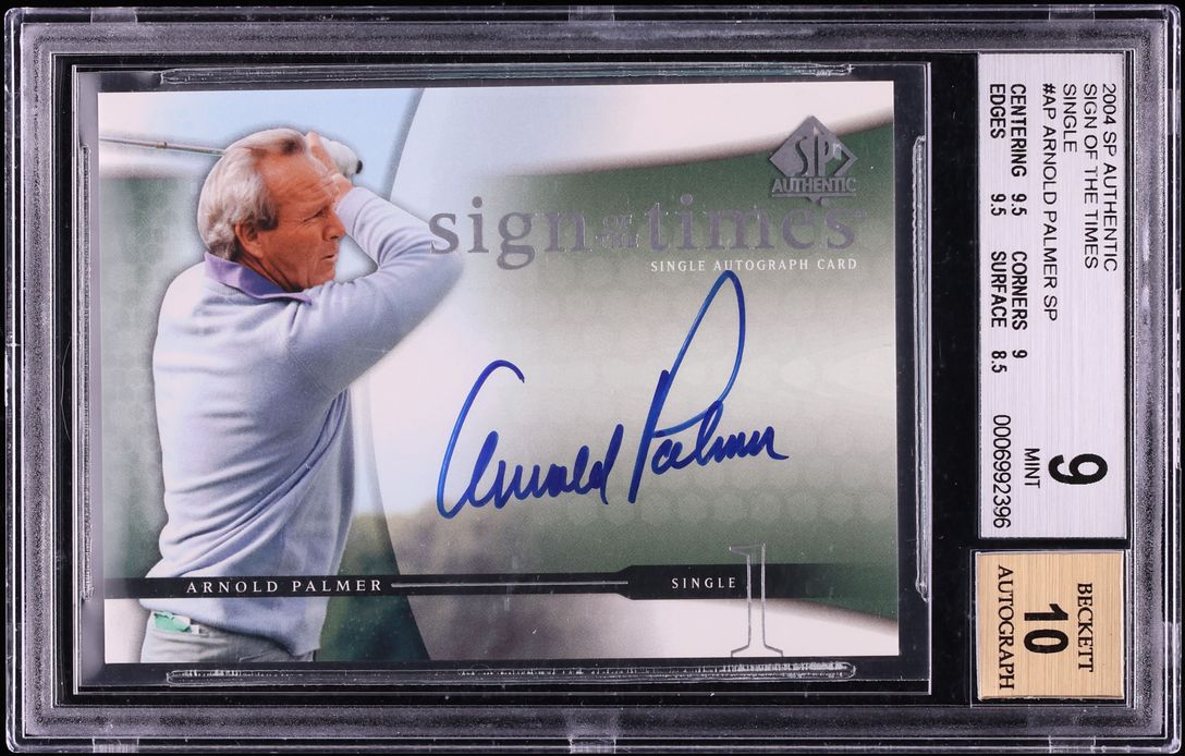 2004 SP Authentic Sign Of The Times Arnold Palmer AUTO #AP BGS 9 MINT