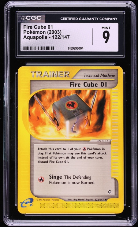 2003 Pokemon Aquapolis Fire Cube 01 #122 CGC 9 MINT