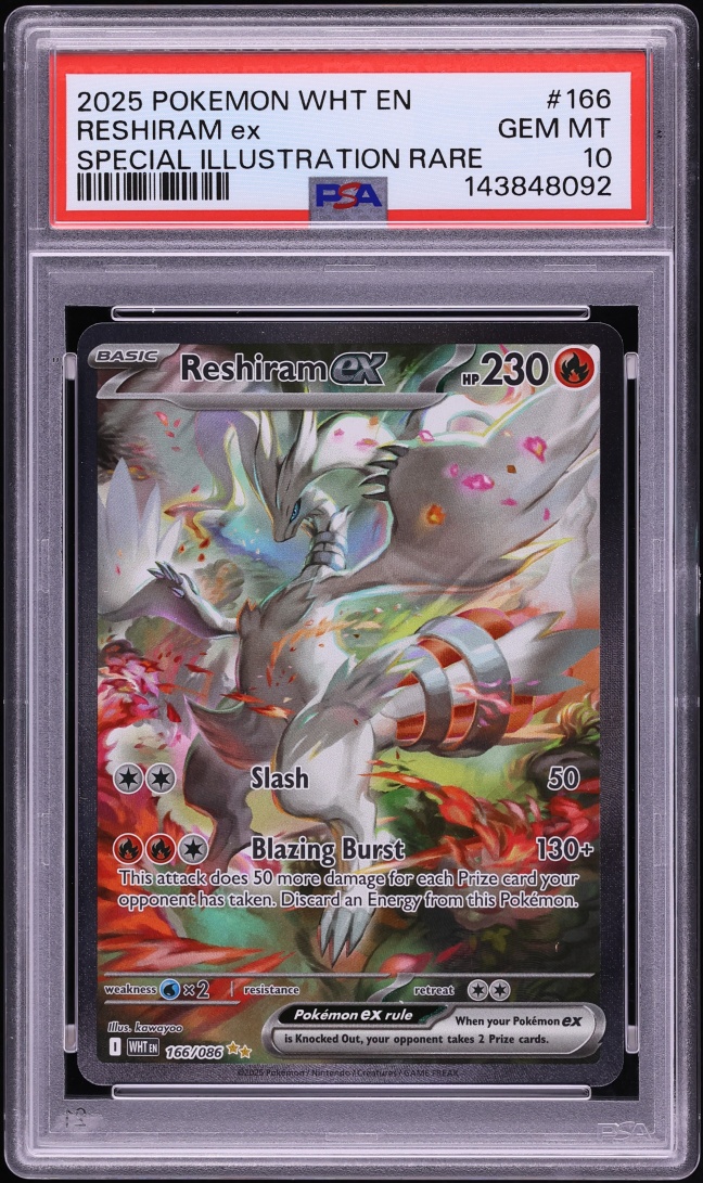 2025 Pokemon Scarlet & Violet White Flare SIR Reshiram ex #166 PSA 10 GEM MINT