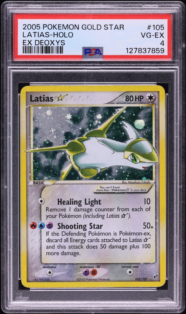 2005 Pokemon EX Deoxys Holo Latias Gold Star #105 PSA 4 VGEX