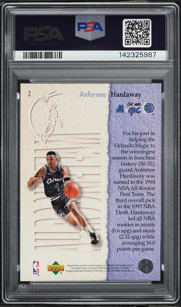 1994 Upper Deck Basketball Anfernee Hardaway #2 PSA 9 MINT