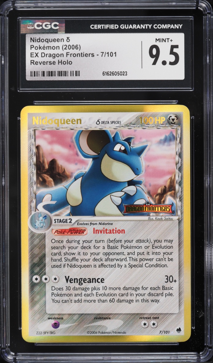 2006 Pokemon EX Dragon Frontiers Reverse Holo Nidoqueen #7 CGC 9.5 MINT+
