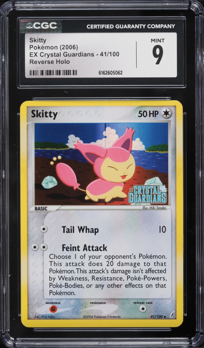 2006 Pokemon EX Crystal Guardians Reverse Holo Skitty #41 CGC 9 MINT