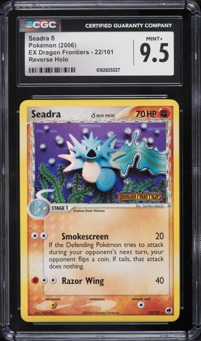 2006 Pokemon EX Dragon Frontiers Reverse Holo Seadra #22 CGC 9.5 MINT+