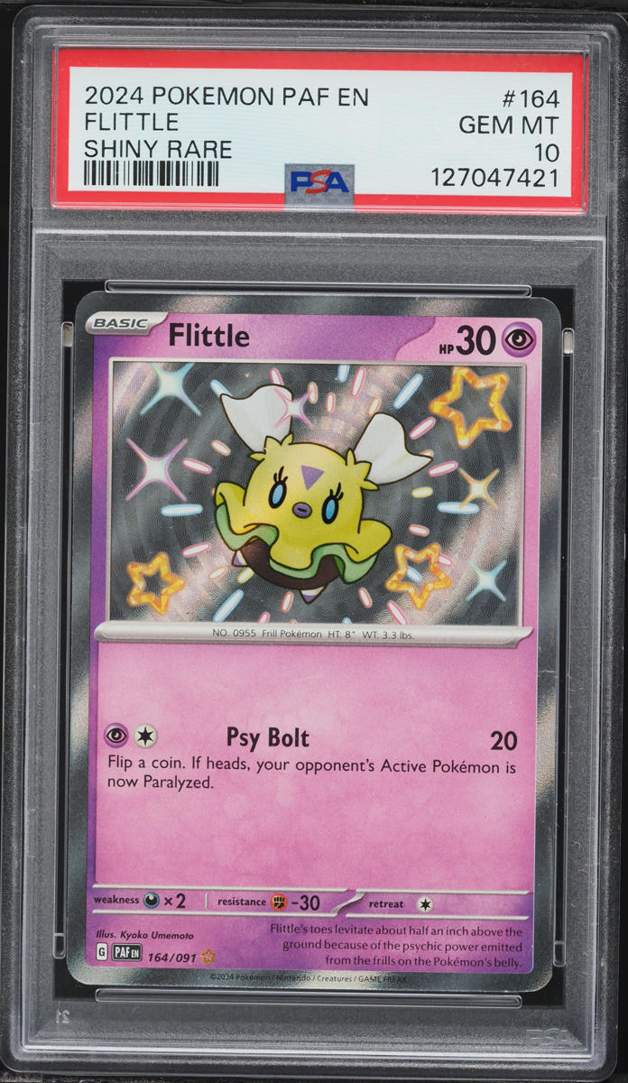 2024 Pokemon Scarlet & Violet Paldean Fates Shiny Rare Flittle #164 PSA 10 GEM MINT