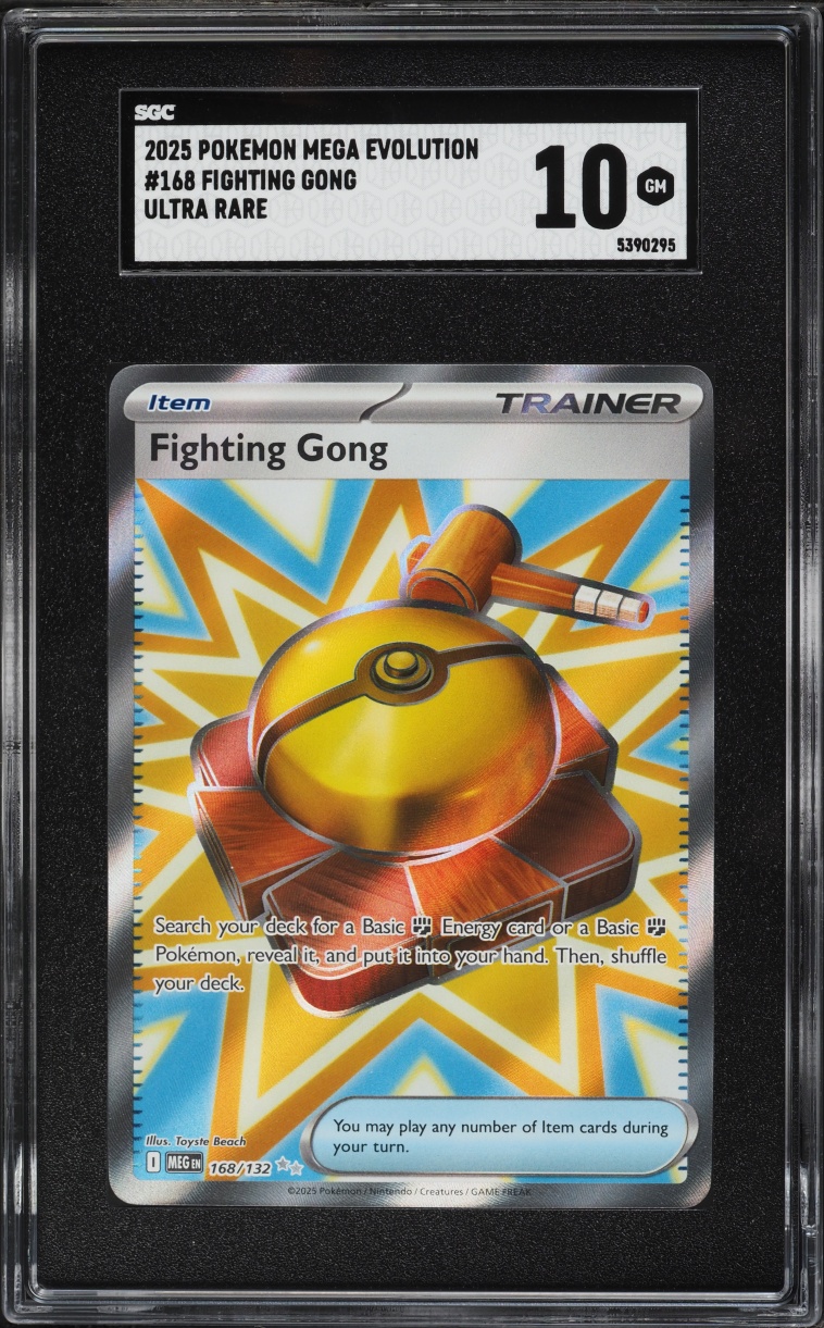 2025 Pokemon Mega Evolution Full Art Fighting Gong #168 SGC 10 GEM MINT