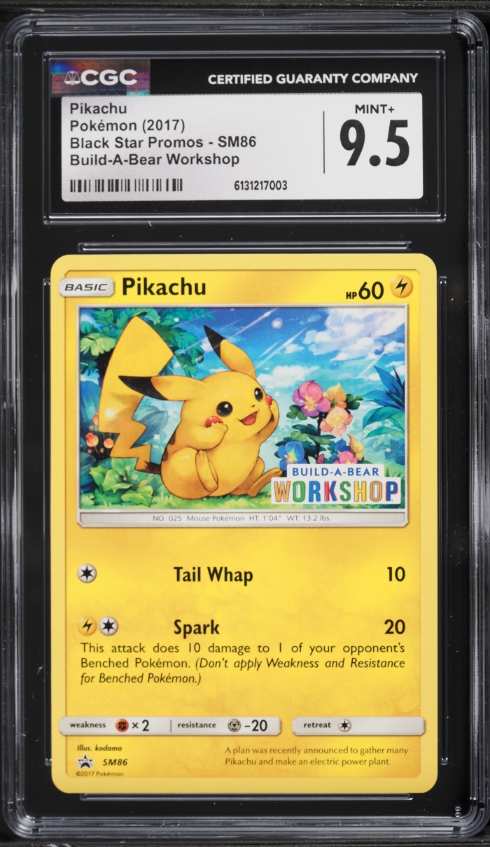 2017 Pokemon Black Star Promo Build A Bear Workshop Pikachu #SM86 CGC 9.5 MINT+
