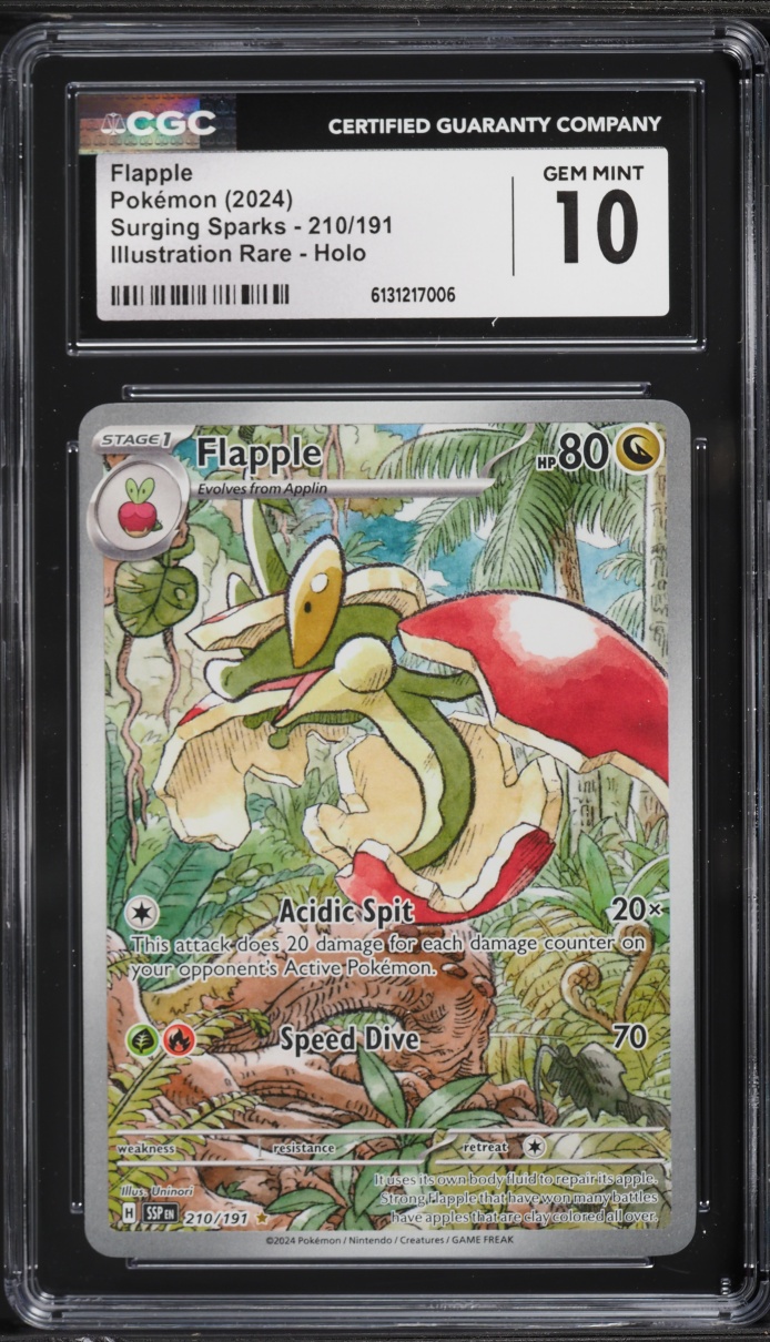 2024 Pokemon Scarlet & Violet Surging Sparks IR Flapple #210 CGC 10 GEM MINT