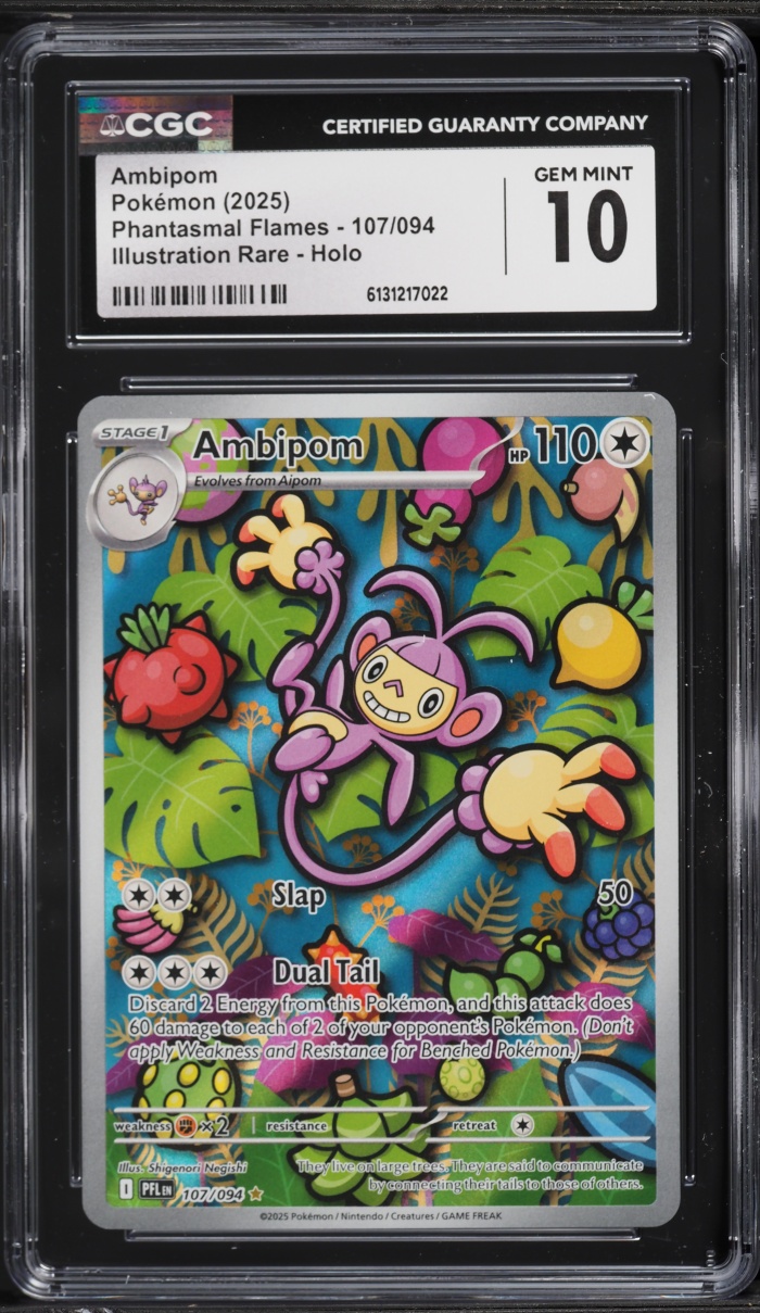 2025 Pokemon Mega Evolution Phantasmal Flames IR Ambipom #107 CGC 10 GEM MINT