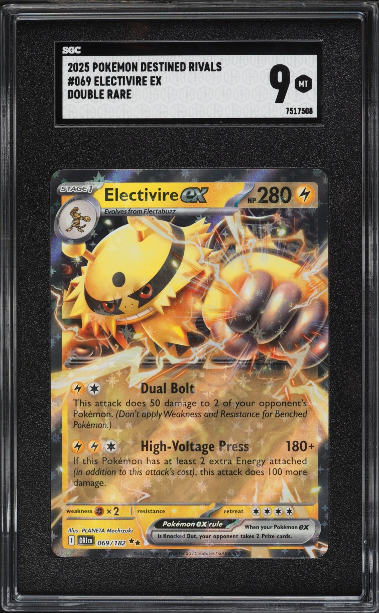 2025 Pokemon Scarlet & Violet Destined Rivals Electivire Ex #069 SGC 9 MINT