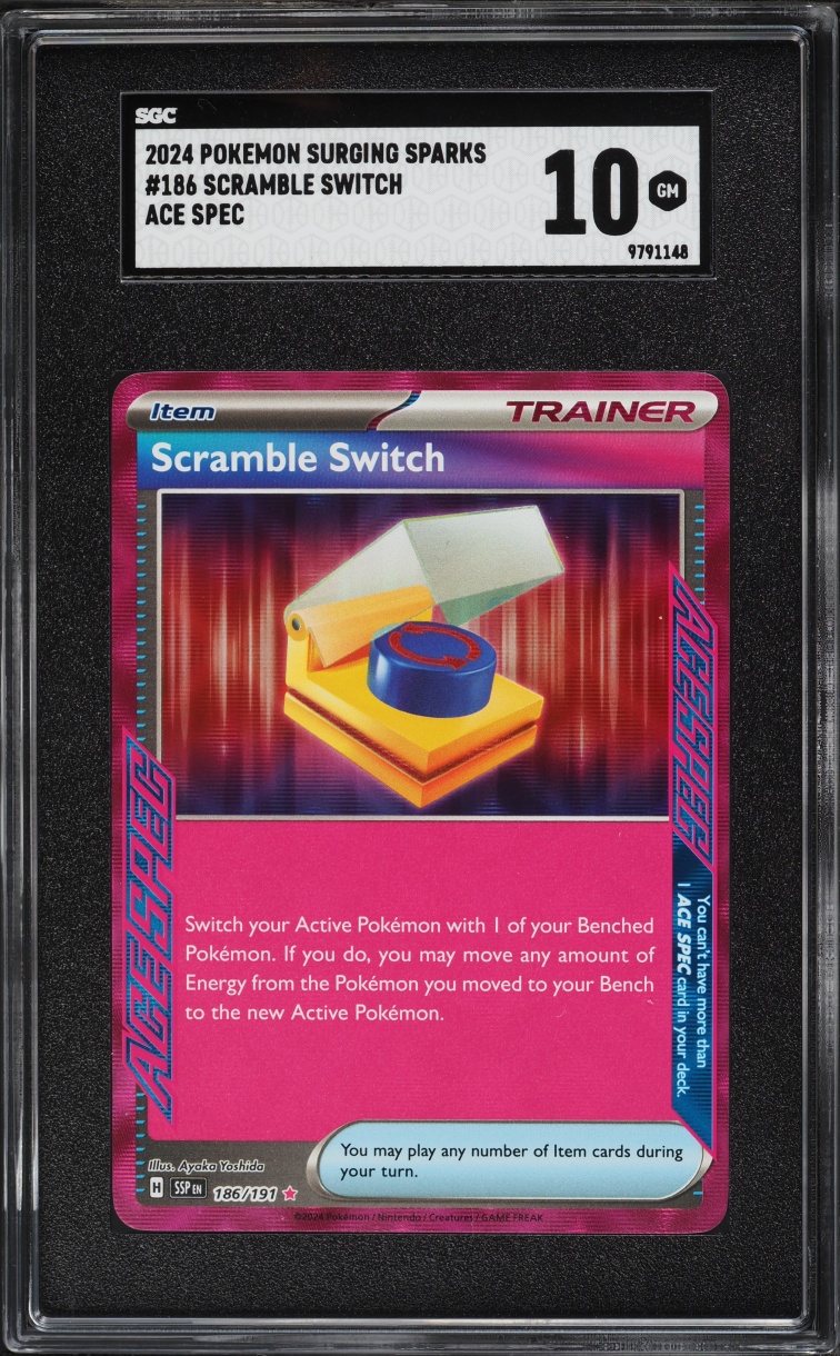 2024 Pokemon Scarlet & Violet Surging Sparks Ace Spec Scramble Switch #186 SGC 10 GEM MINT
